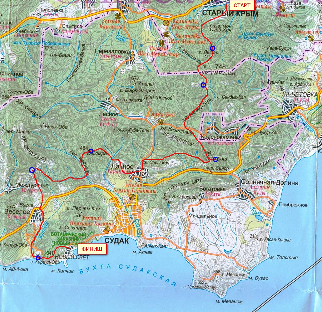 Майский поход 2014, карта
